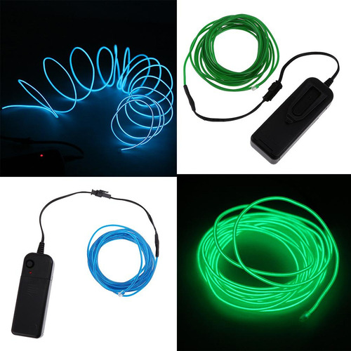 2x 5m Con Pilas Luces De Neón Que Brillan El Alambre