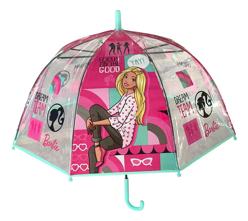 Paraguas Barbie Infantil Licencia Dream Team Wabro