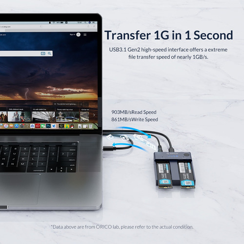 Carcasa Doble De M.2 Nvme Ssd Orico