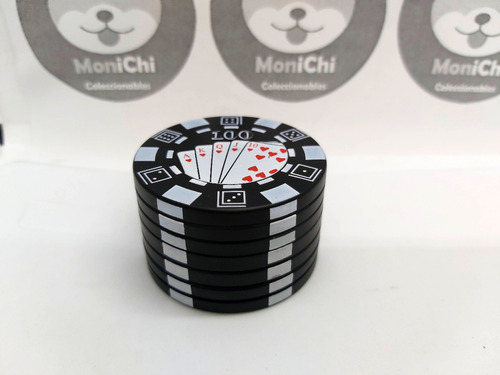 Grinder Molino Polinizador Triturador Poker Negro Imán 40mm