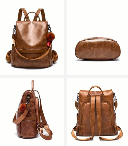 Imagen 4 de 9 de Mochila Para Mujer Casual Impermeable 3 En 1 Bolsa Para Dama