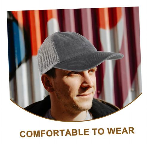Gorra Béisbol Malla Transpirable Unisex - Ajustable, Gris