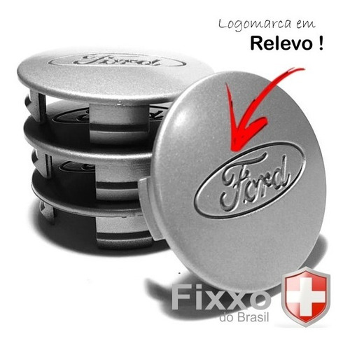 Imagem 1 de 6 de 4 Calotinhas Miolo Tampa Roda Ford Ranger Prata Xl Xls Xlt