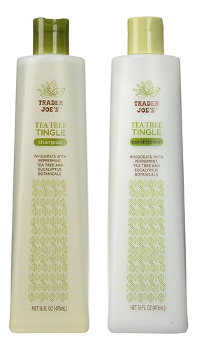 Trader Joes Tea Tree Tingle Shampoo  Conditioner, 16 Oz.