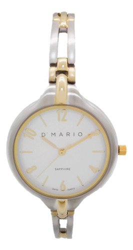 Reloj Dmario Fg1605 Plateado Cristal Zafiro 100% Original 