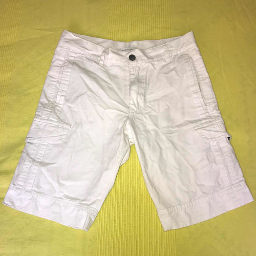 Bermuda Gabardina Blanca Tipo Cargo Impecable!! Talle 10