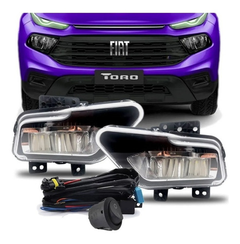 Kit Farol Milha Auxiliar Fiat Toro 2021 2022 2023 Full Led