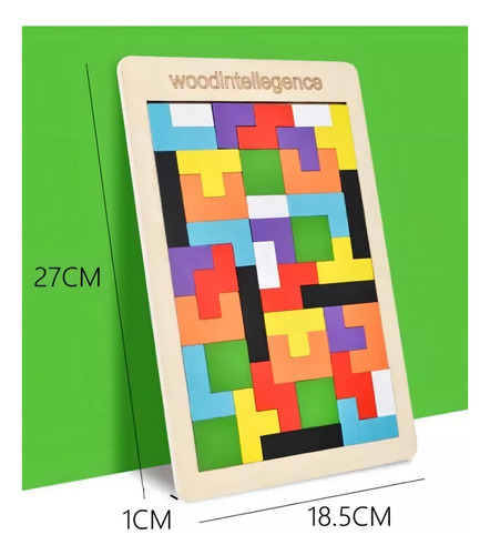 Rompecabezas Madera Bloques De Madera 3d Tangram Didáctico