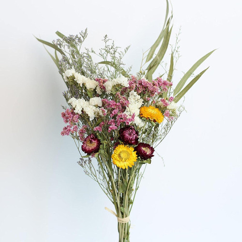 Ramo De Flores Secas De Estilo Nórdico: Rosa, Algodón, Eucal