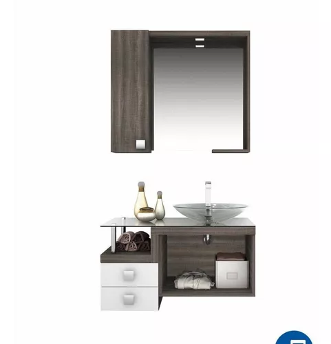 Vanitory Moderno Mueble Para Baño Espejo Organizador Vm-215