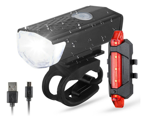 Juego De Lámparas De Bicicleta Recargables Por Usb, Luces