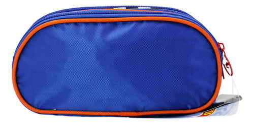Lapicera Estuchera Escolar Triple Compartimento Turbo Racer Azul Lisa