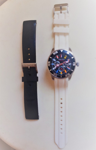 Relogio Nautica A12629g Flag Multifunction 100m C/ Manual