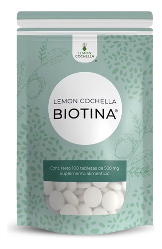 Suplemento en Tabletas | Kukamonga Biotina | Sabor Lemon | Coachella | Bolsa de 1 ml | 100 Unidades | Fortalece Cabello y Uñas | Apoya la Salud de la Piel | Belleza y Cuidado | Kukamonga