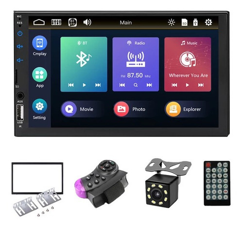 Reproductor De Pantalla 2 Din Usb Con Camara De Retroceso