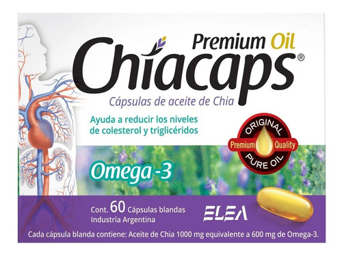 Elea Chiacaps Premium Oil X 60 Cápsulas De Aceite De Chía