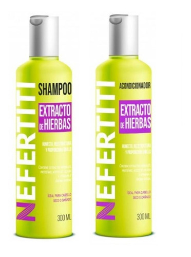 Shampoo Y Acondicionador 300ml Extracto De Hierbas Nefertiti