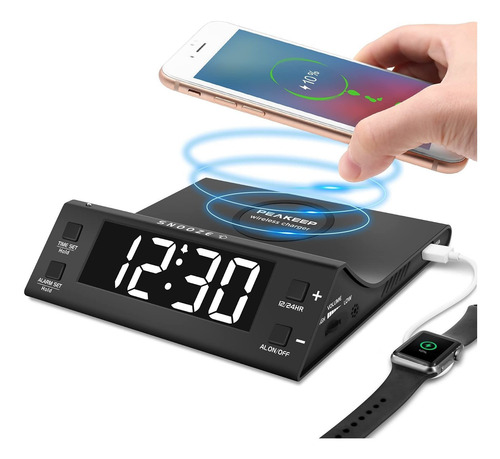 Peakeep Reloj Despertador Inalambrica Cargador Usb 15