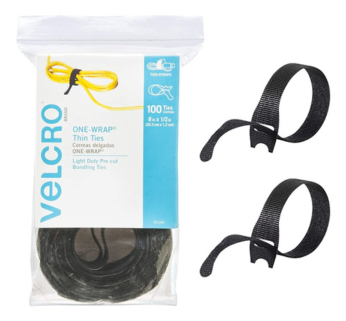 Velcro Brand 91140 One-wrap Bridas Para Cables Finas Y Autoa