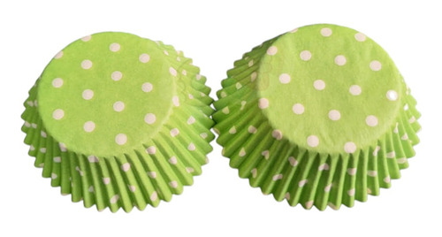 * Capacillos Verde Limon Polka Dots Cupcake Fondant