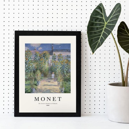 Quadro Decorativo Monet Garden 24x18cm - Moldura Branca