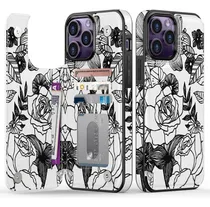 Comprar Fundas De Cuero Para iPhone 13 Pro Max Diseño Floral Inclina