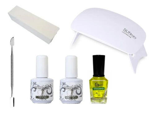 Kit Esmaltado Permanente Lampara, Vitamina, Base Y Top