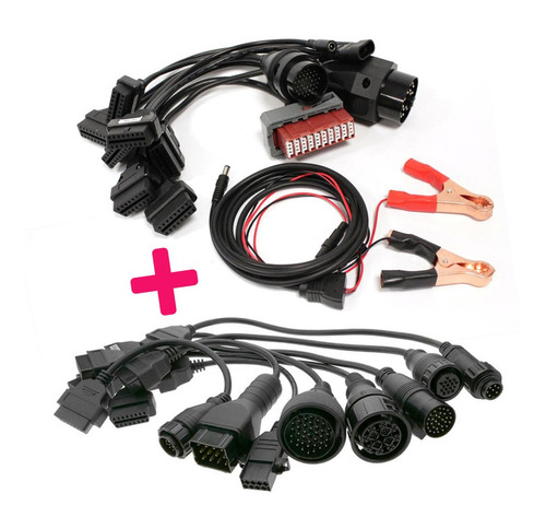 Combo 16 Cables Obd2 Adaptadores Para Autos Y Camiones 