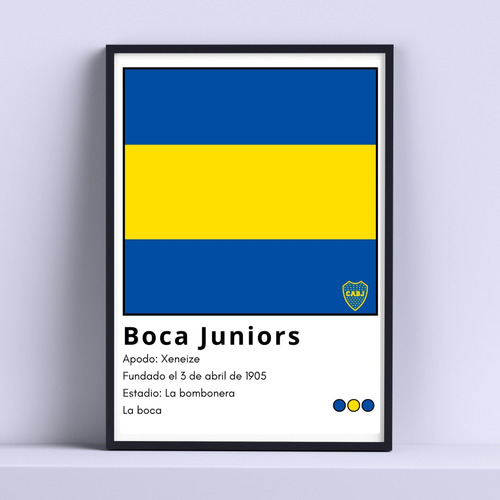 Cuadro Boca Juniors Club Info 30x40cm List P Colgar