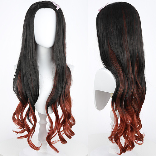 Peluca Y Redecillas Nezuko Kamado Demon Slayer Interior Rosa