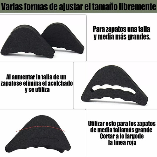 Almohadilla De Pie Relleno Para Zapatos Ajustables 2 Pares