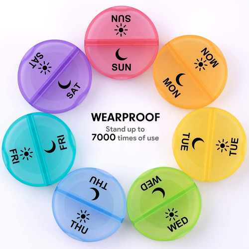 Daily Pill Organizer (twice-a-day) - Weekly Am/pm Pill Box,