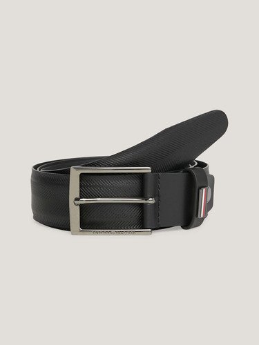 Cinturón Negro Th Business Texturizado Hombre Tommy Hilfiger