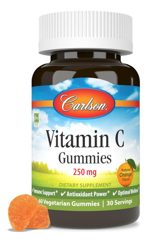 Vitamina C 250 Mg Carlson 60 Gomitas Vegetarianas