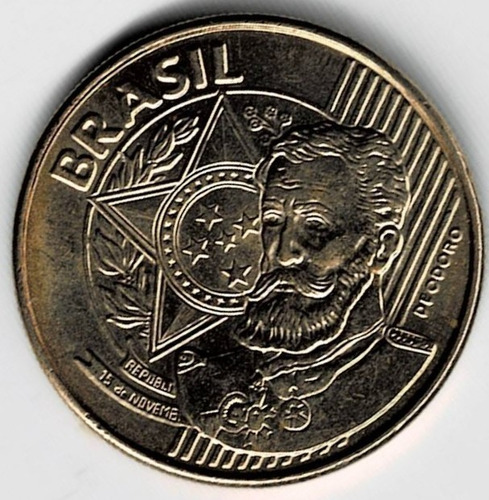 Moneda  De  Brasil  25  Centavos  2008  Sin  Circular