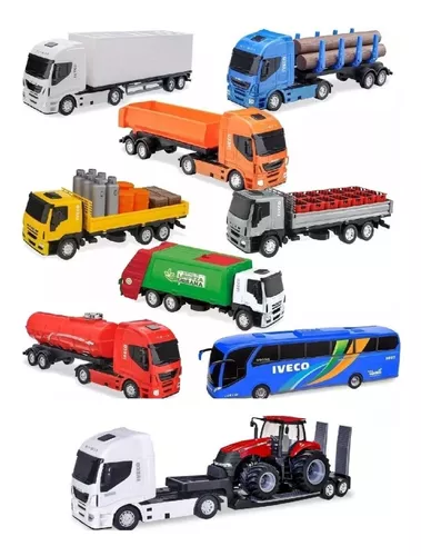 Miniatura Caminhão Brinquedo Infantil Iveco Tora De Madeira