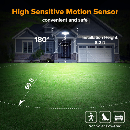 Luces De Seguridad Led Lutec 80w 9000lm Con Sensor De Movimi