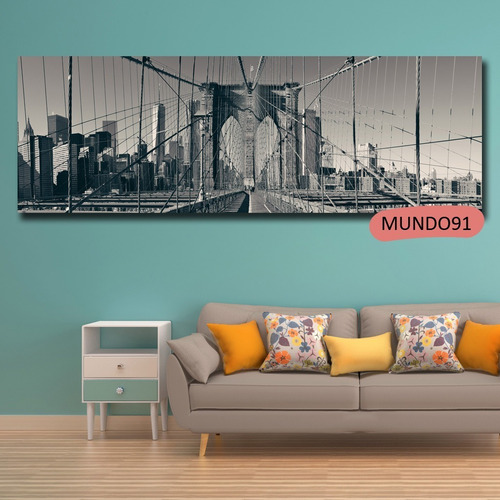 Cuadros Nueva York Puente Brooklyn Tela 40x130 120x70