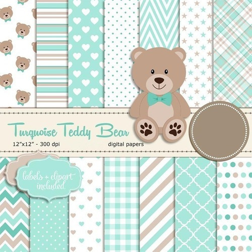 Kit Imprimible Teddy Bear 2- 4  14 Fondos