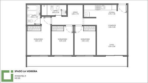 Departamento 3 Ambientes Santos Lugares
