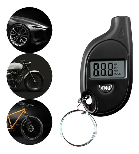 Manômetro Medidor Pressão Pneu Mini Digital Chaveir Esvaziar