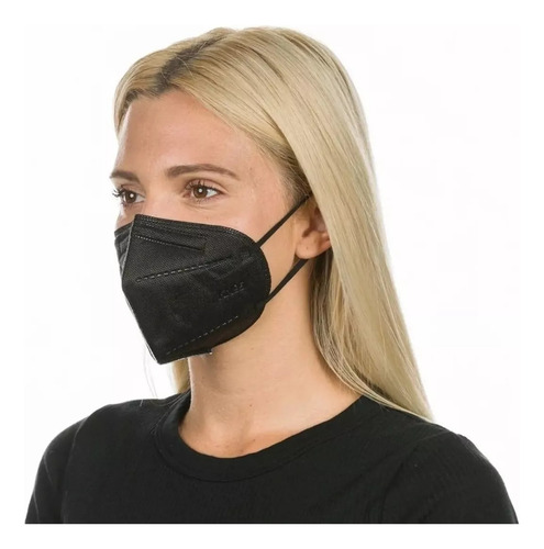 Mascarilla Kn95 Negras - 50 Unid Color Negro Diseño De La Tela Liso