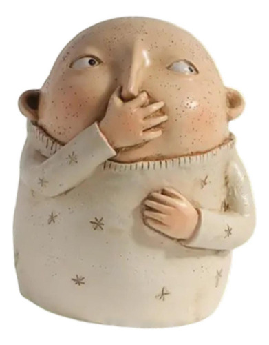 Pa Estatua De Baño Con La Nariz Agarrada, Figura Kitsch,