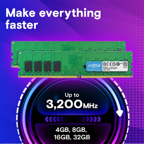 Ram Crucial Ct32g4dfd832a 32 Gb Ddr4 3200 Mhz Cl22 Udimm