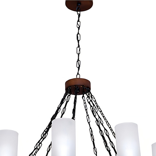 Lustre Rústico Envelhecido Country 9 Lâmpadas Muller 1109e Cor Marrom 127/220V
