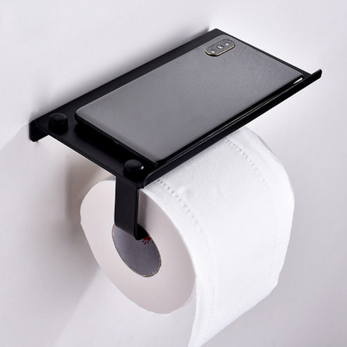 Soporte Para Toallas Papel Espacio De Pared Aluminio Negro