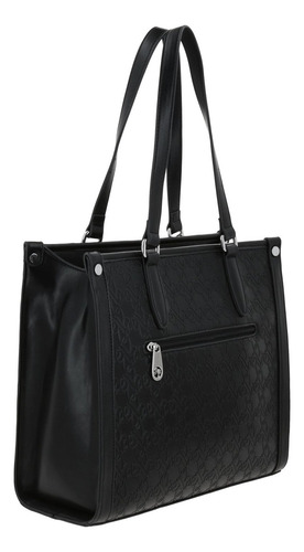 Bolso Tote Barbie Gorett Color Negro America Br25001-3 Acabado De Los Herrajes Níquel Diseño De La Tela Liso