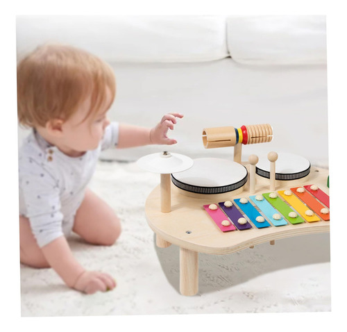 Kids Drum Set Para Niños Pequeños Set 5en1 Madera Redondeada