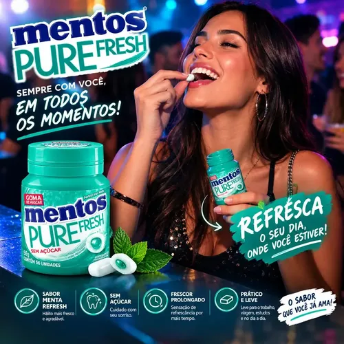 Chiclete Mentos Pure Fresh Wintergreen 56g | MercadoLivre