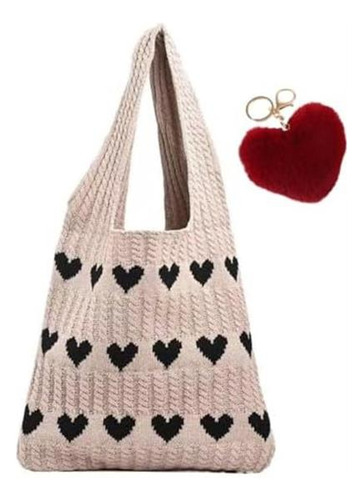 Bolso De Ganchillo Con Forma De Corazón Cutecore Llavero Lin